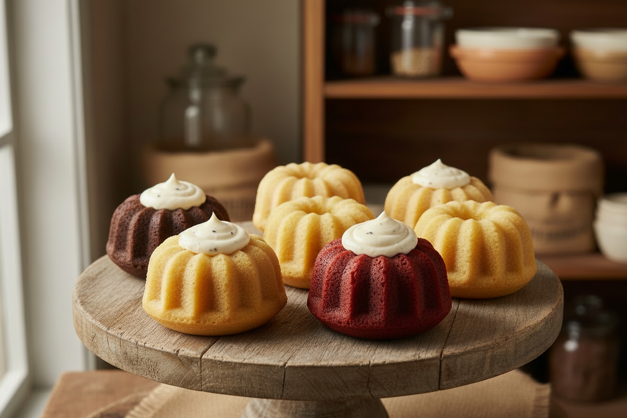 Mini Bundt - 2.5"T x 2"B x 1.25"H (serves 1)